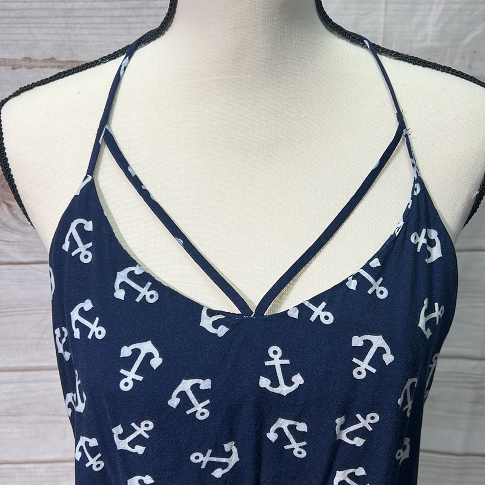 No Boundaries Navy & Grey Anchor T-back Tank Top - size XL - Picture 2 of 10